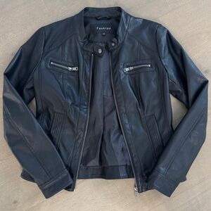 Women’s Faux Leather Moto Jacket - Medium